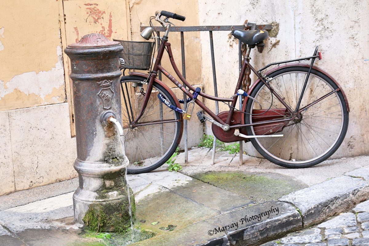 Somewhere on a tiny cobbled street, A Water spout and an old Bicycle...just screamed at me to click this pic, My Favourite.